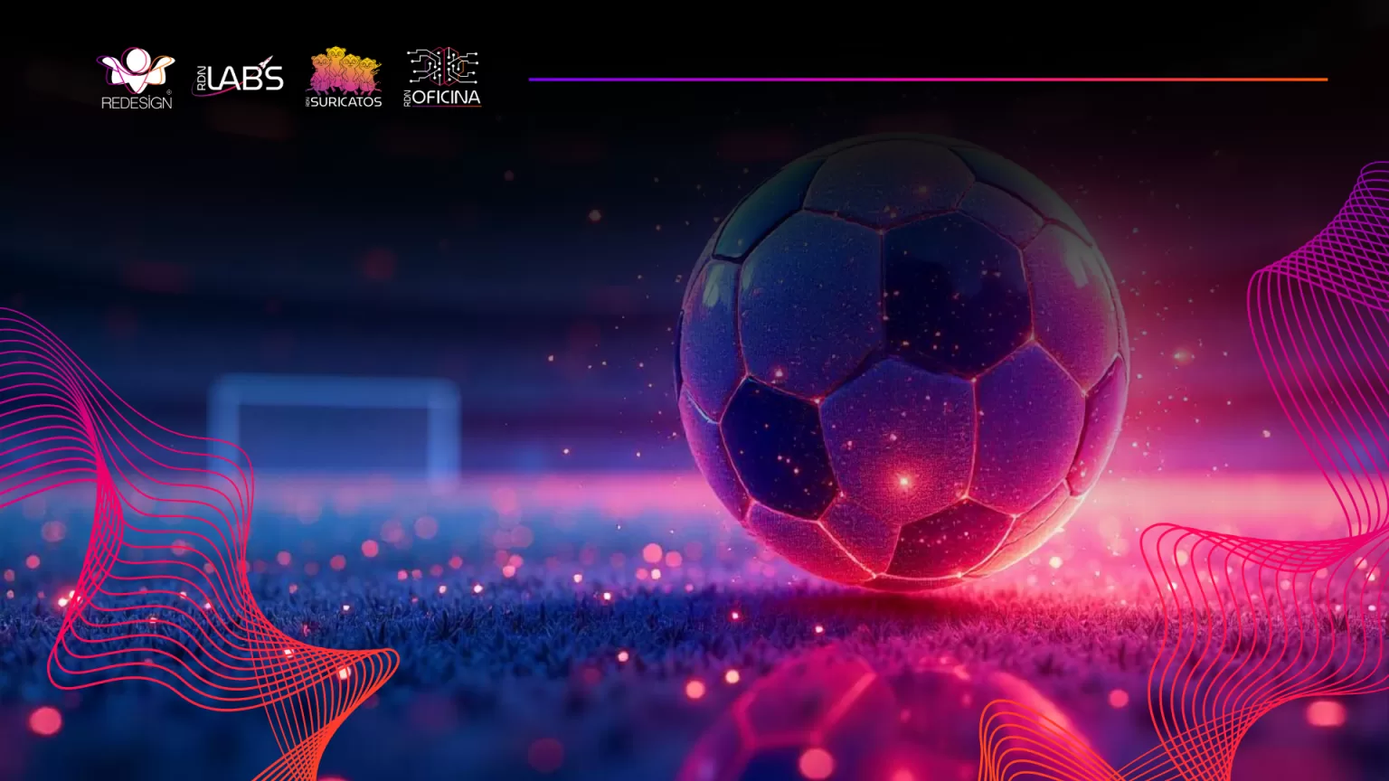 Uma bola que representa o comentarias Digital IALISSON em campo e cheio de tecnologia.